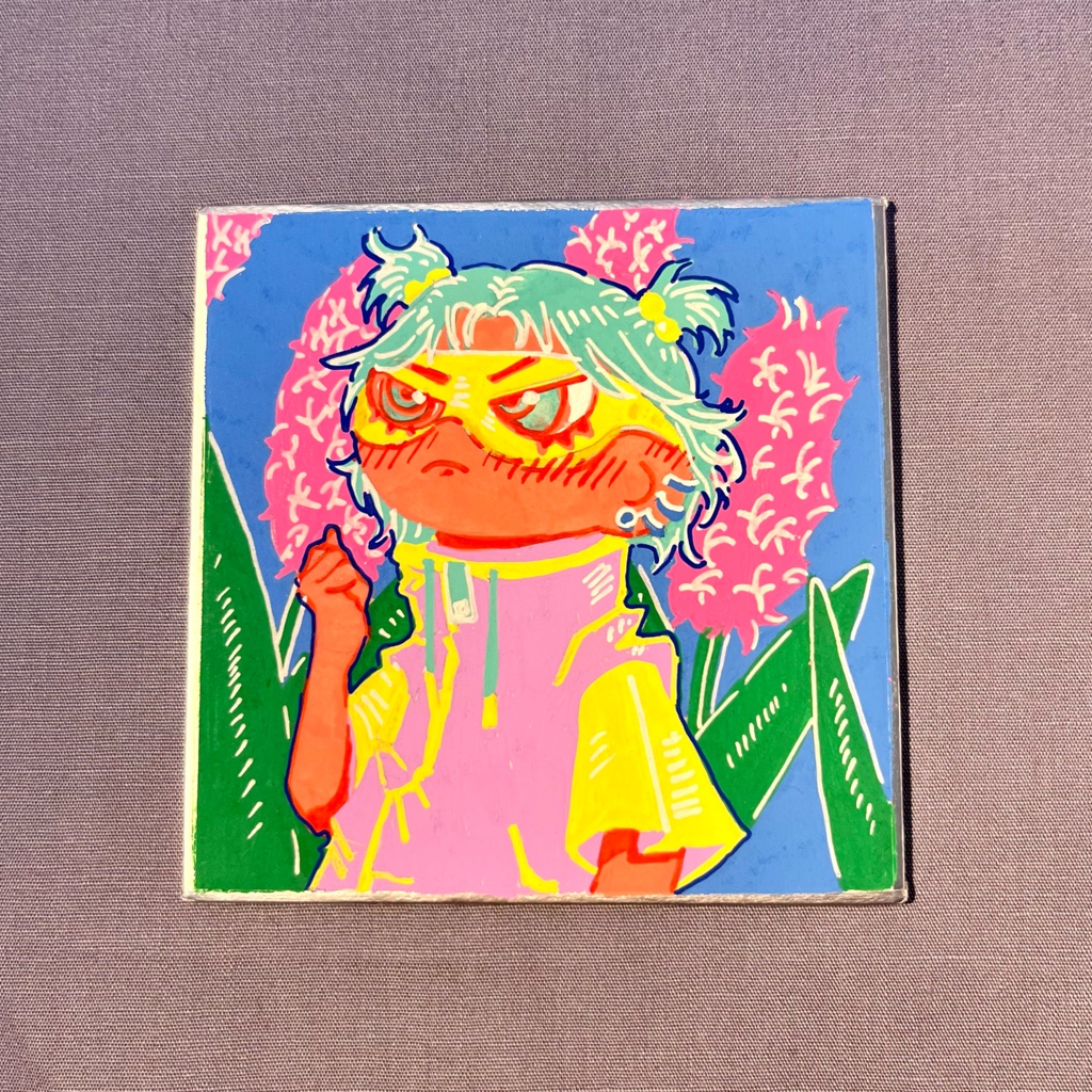 『ヒヤシンス』ミニ色紙原画