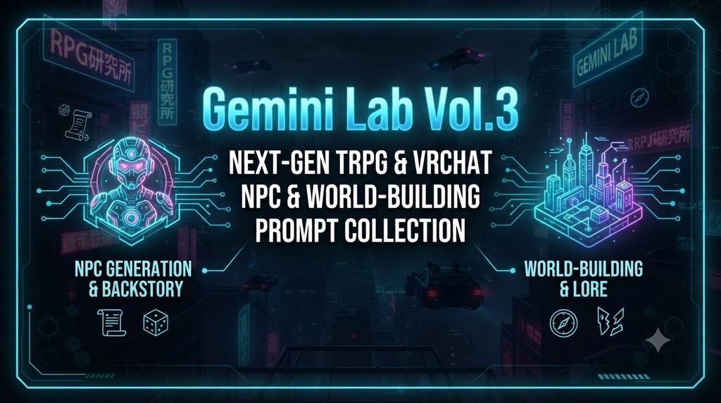 【TRPG・VRChat向け】シナリオフック&セッション補助 Geminiプロンプト集 Vol.3