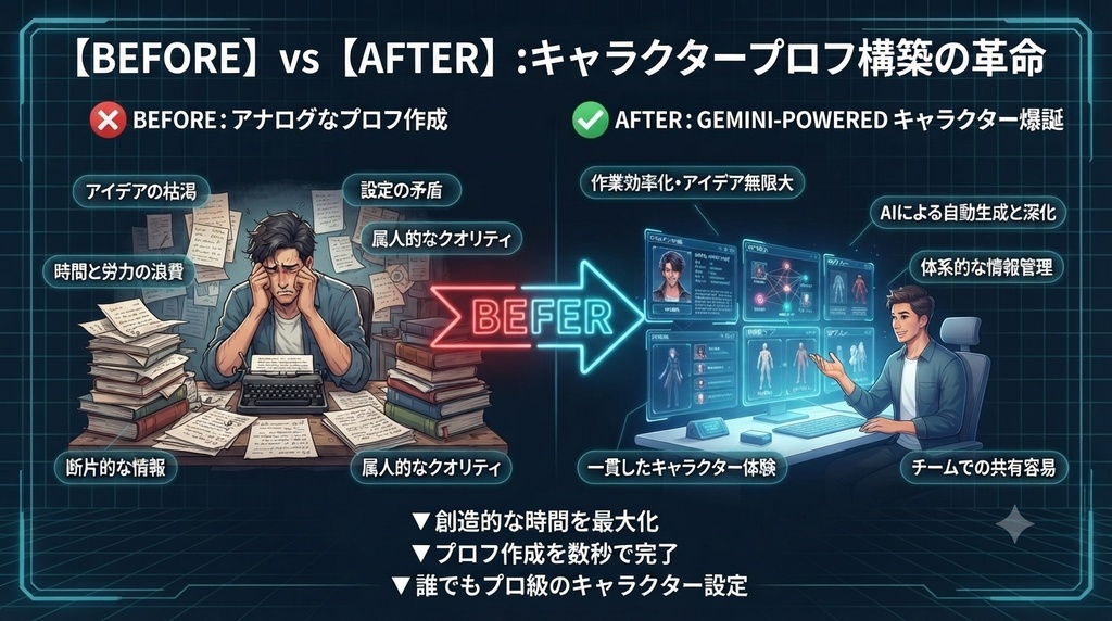 【TRPG・VRChat向け】魅力的なNPCを爆誕させる Geminiキャラクタープロフ構築プロンプト集【Vol.1】