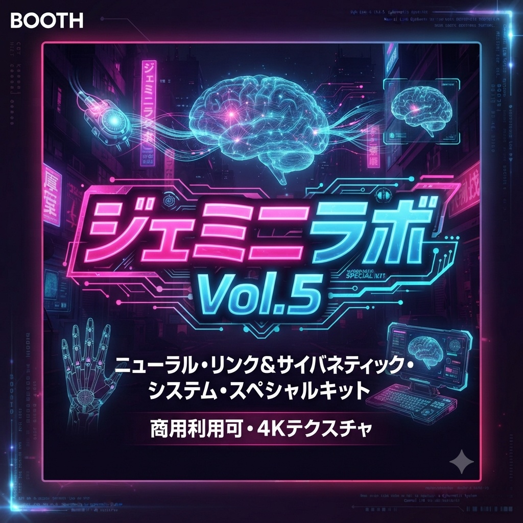 ​【商用利用可・高解像度】サイバーパンク＆SFワールドビルディング・スペシャルキット Vol.5：ニューラル・リンク ＆ サイバネティック・システム
