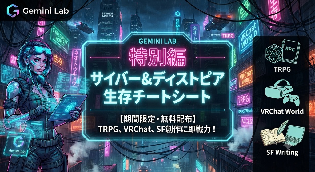 【期間限定・無料特別編】サイバー＆ディストピア生存チートシート【ジェミニラボ】