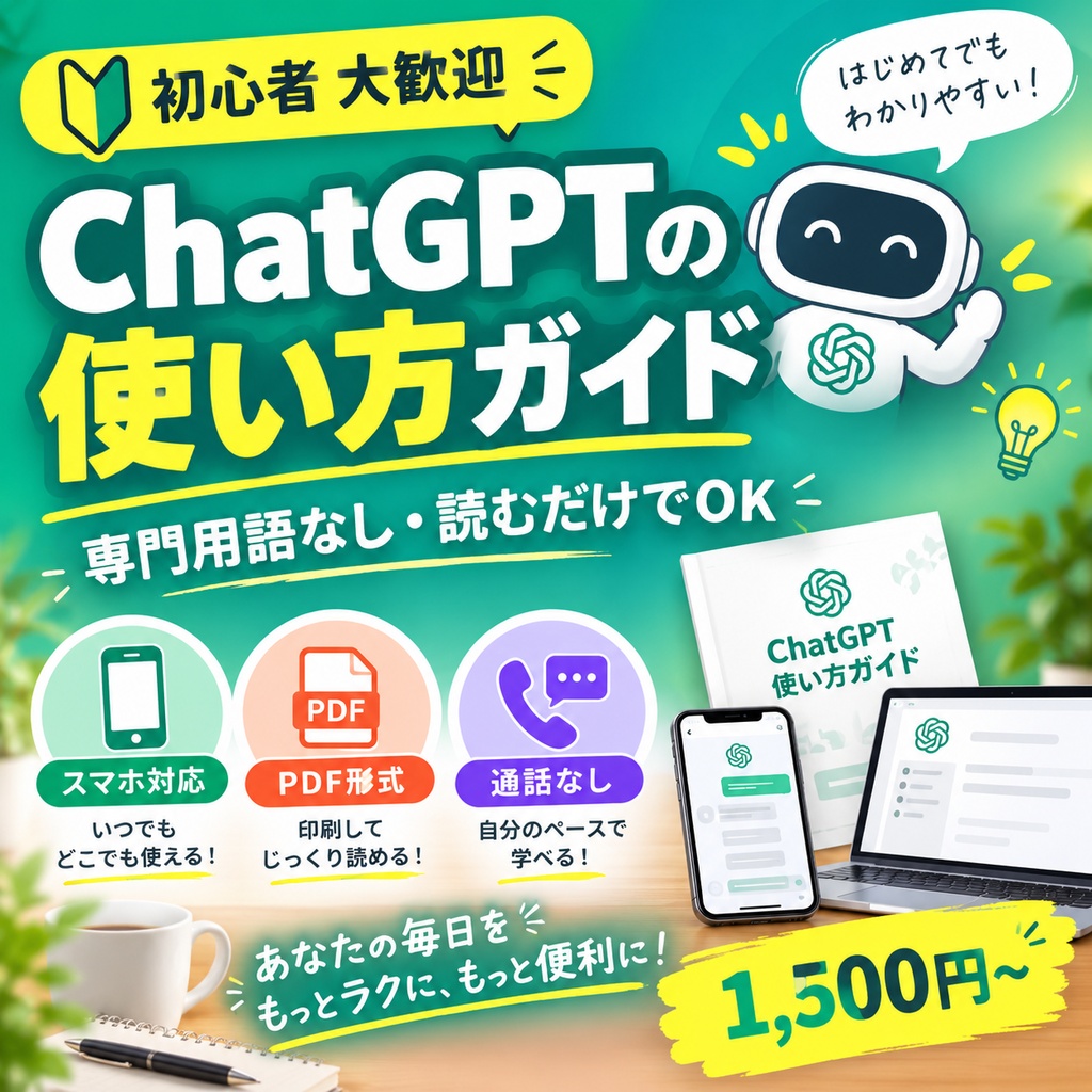 初めてのChatGPT|専門用語なしでゼロから分かる使い方ガイド(PDF)