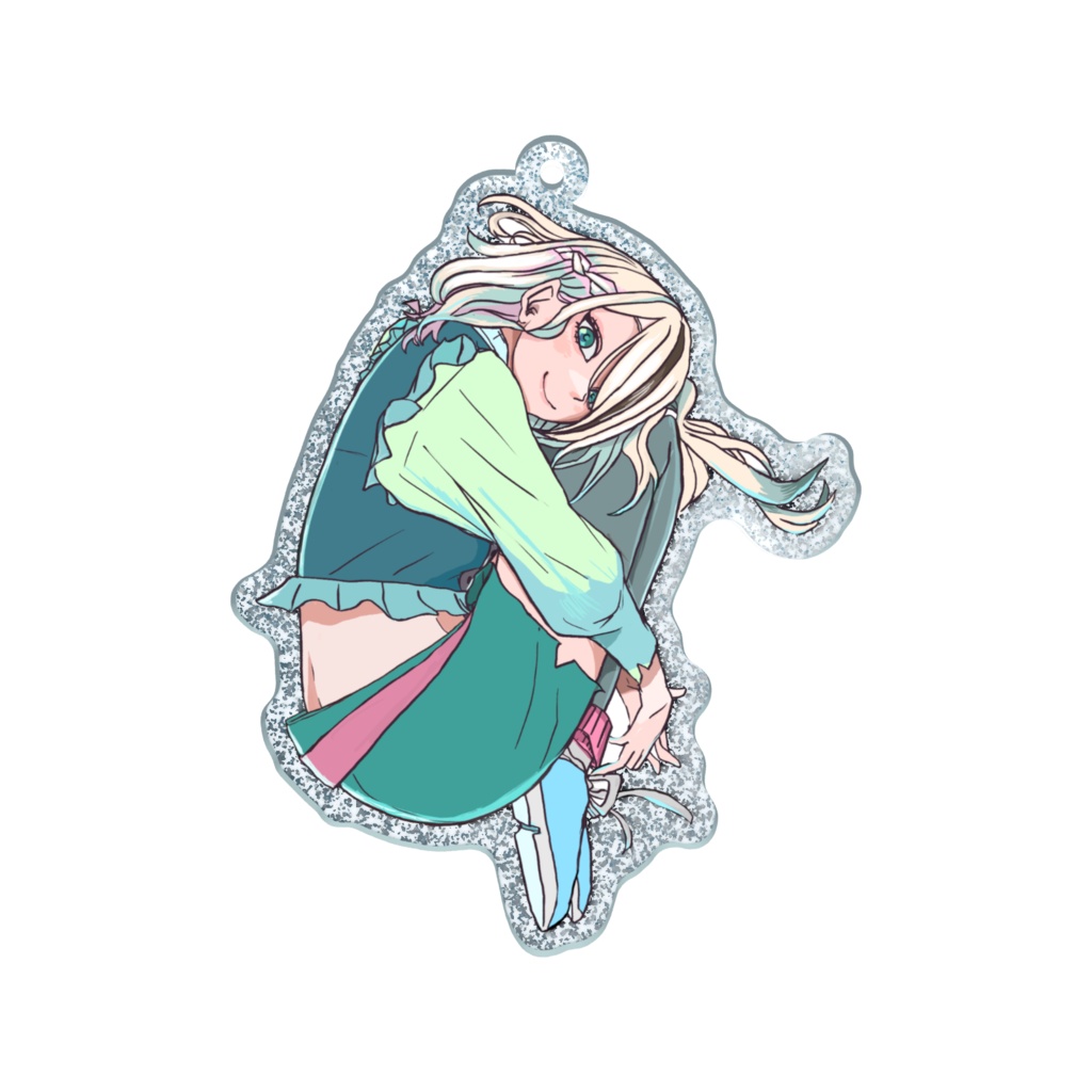 膝抱えうたかさんアクキー