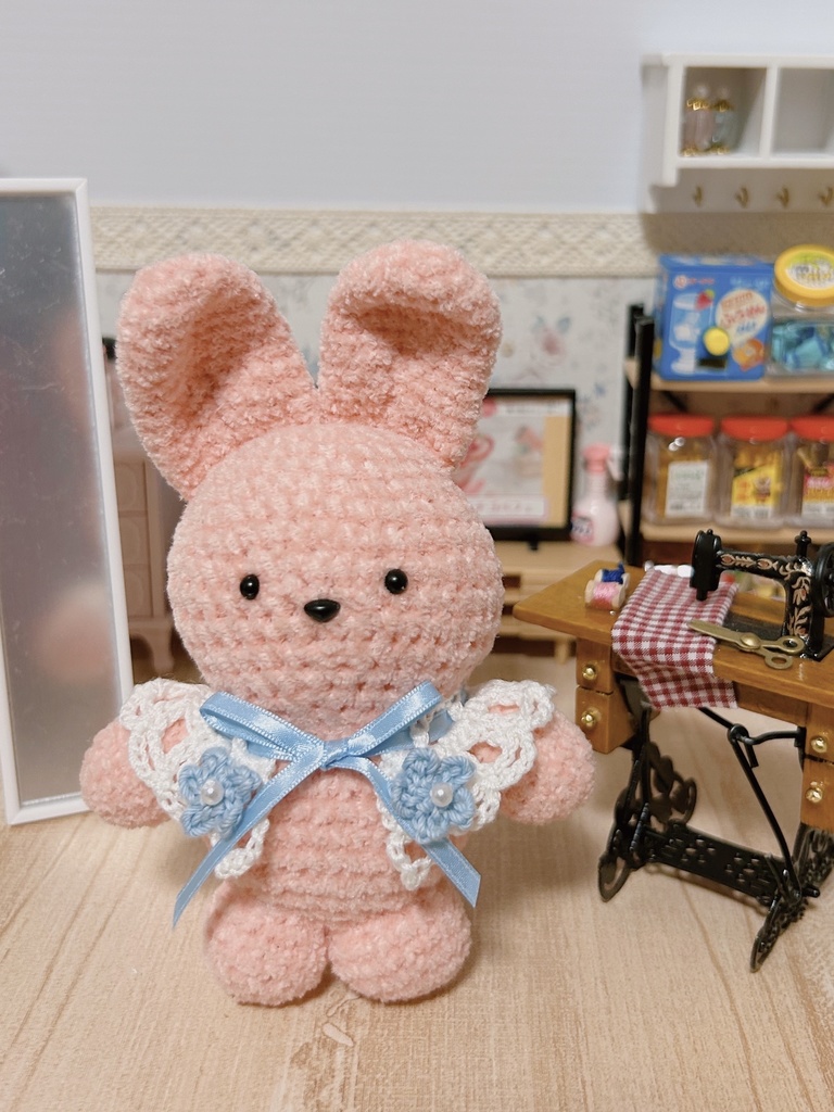 ハシゴレース風蝶々付け襟🦋✨️（ブルー）