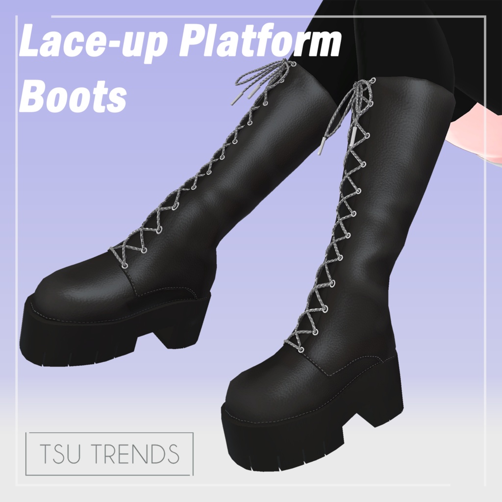 【9アバター対応】- Lace-up Platform Boots