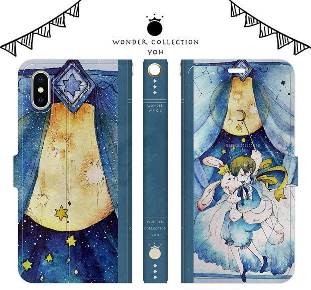 月でお休み　iPhoneケース手帳型