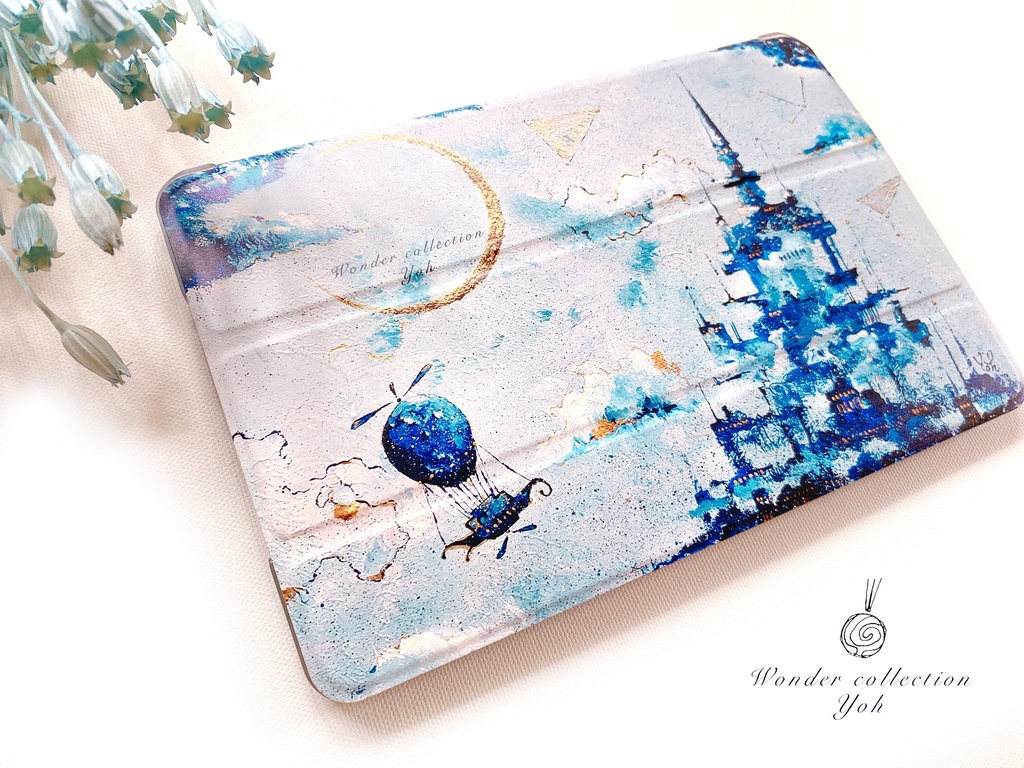 【蒼船】手帳型iPadケース(片面印刷/カメラ穴あり)