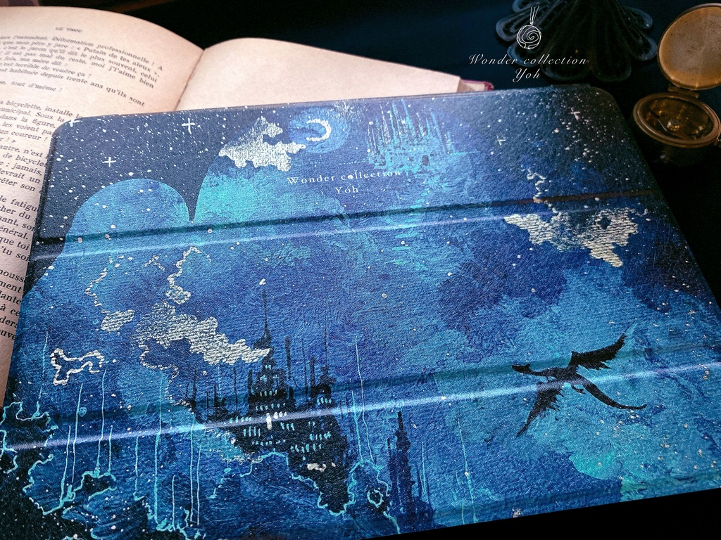 【ドラゴンの夢】手帳型iPadケース(片面印刷/カメラ穴あり)