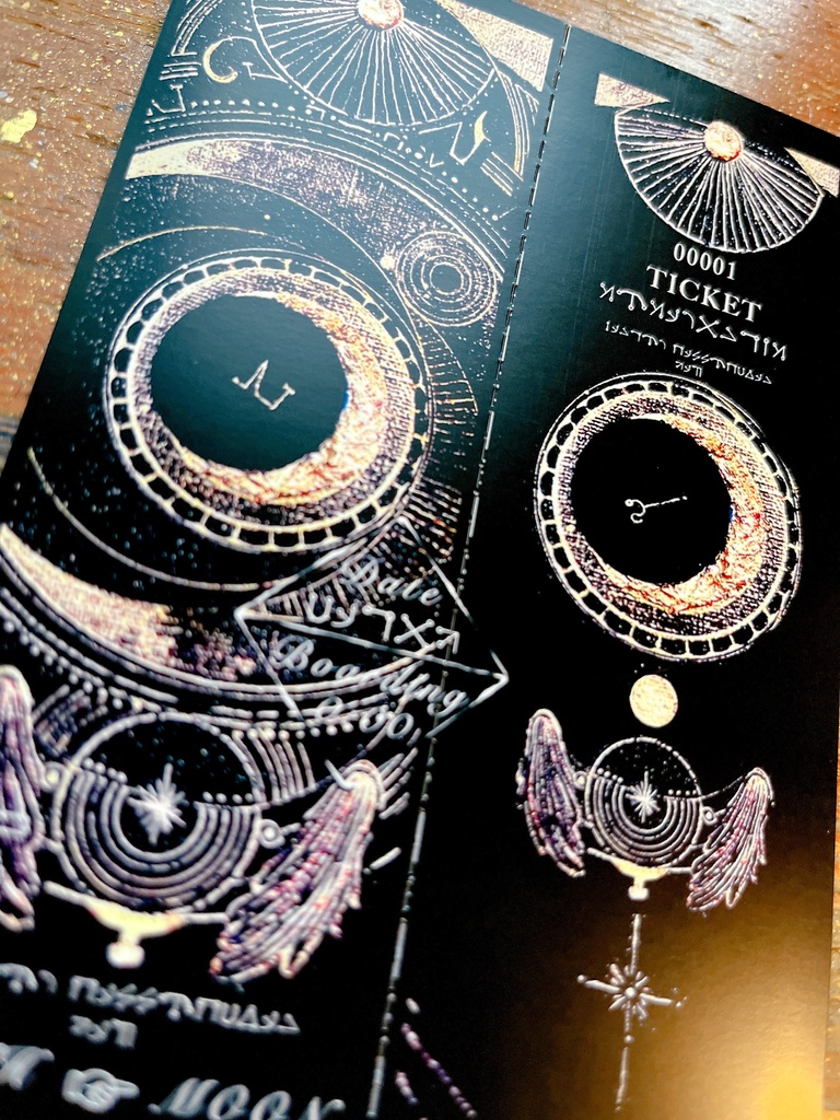 ♢月への片道切符風メッセージカード ♢5枚セット