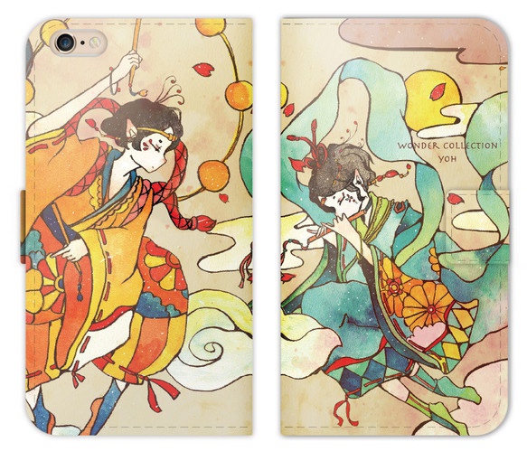 風神雷神iphoneケース手帳型