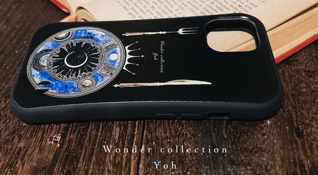 【衝撃に強いグリップケース】iPhoneケース 〈黒の宙料理〉