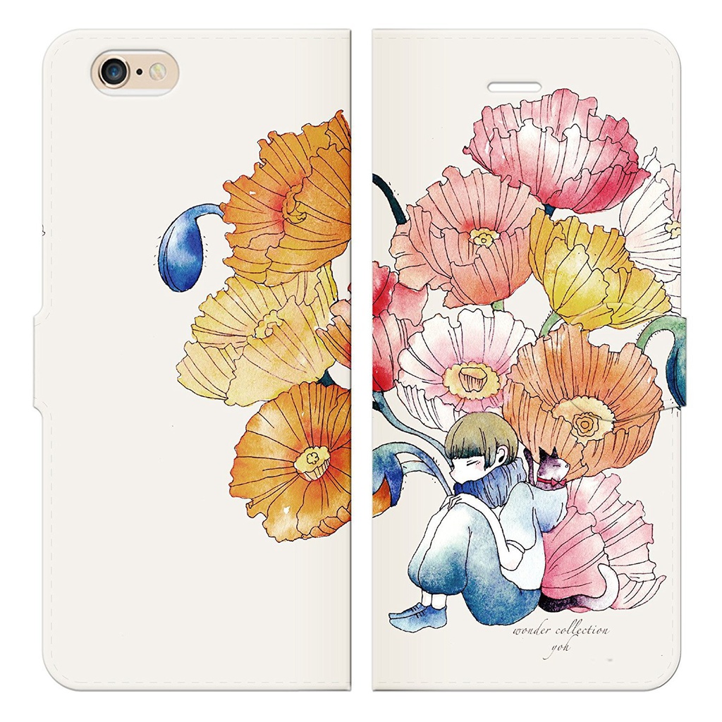 花と猫 Iphoneケース手帳型 Wonder Collection Booth