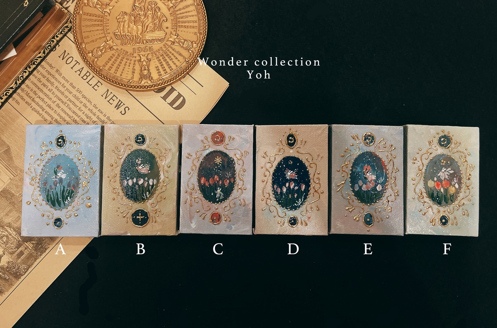 【原画】-魔法カードのような縦長ミニキャンバスキャンバス-〈春のお知らせシリーズ〉