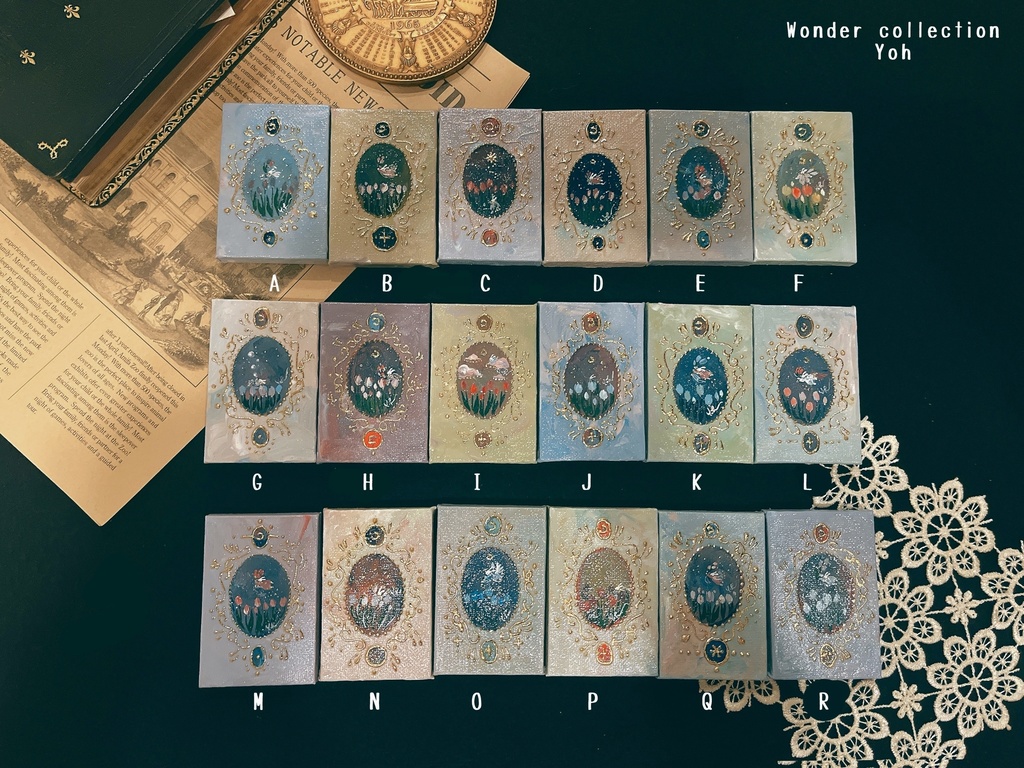 【原画】-魔法カードのような縦長ミニキャンバスキャンバス-〈春のお知らせシリーズ〉