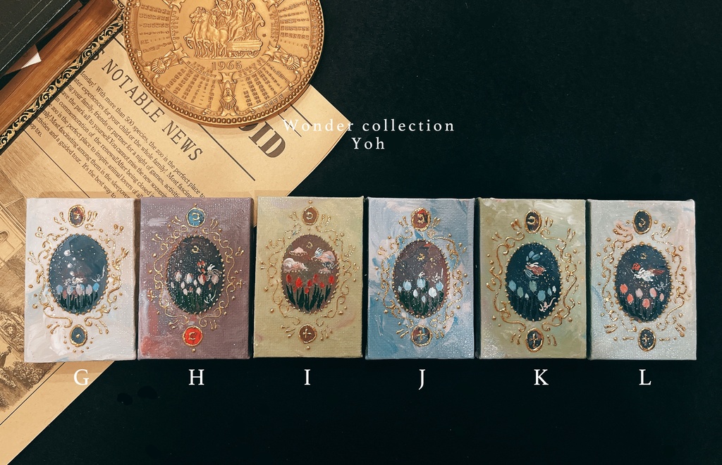 【原画】-魔法カードのような縦長ミニキャンバスキャンバス-〈春のお知らせシリーズ〉