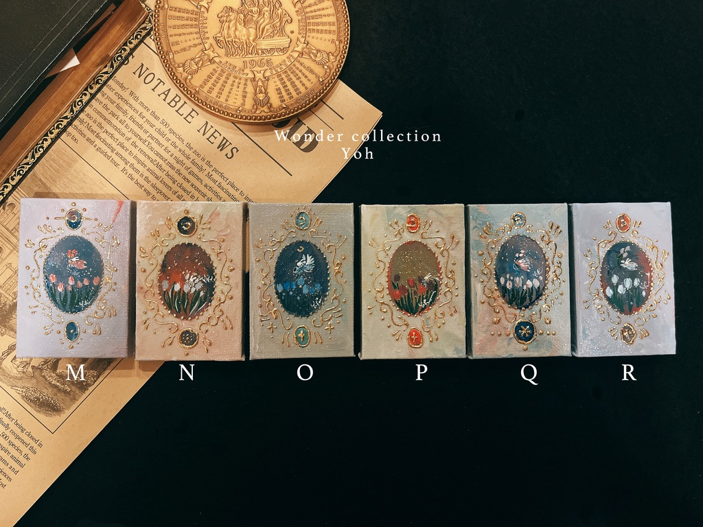 【原画】-魔法カードのような縦長ミニキャンバスキャンバス-〈春のお知らせシリーズ〉