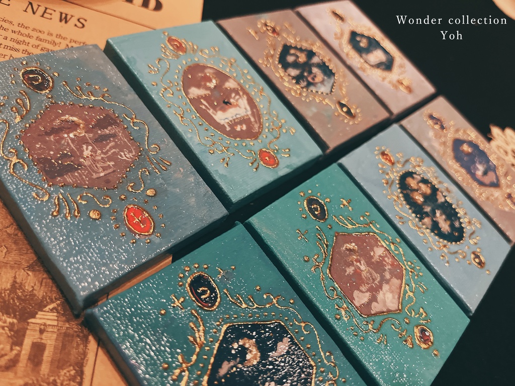 【原画】-魔法カードのような縦長ミニキャンバス-〈おやすみシリーズ〉