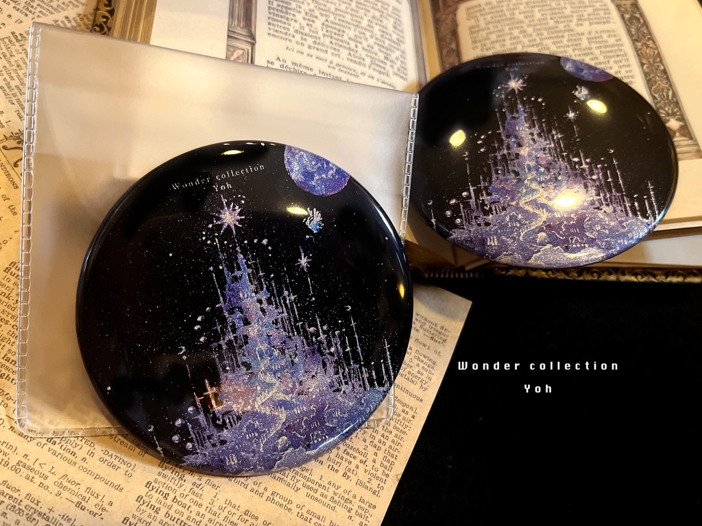 コンパクトミラー(透明ケース付き)【--Ice castle--】-76mm-