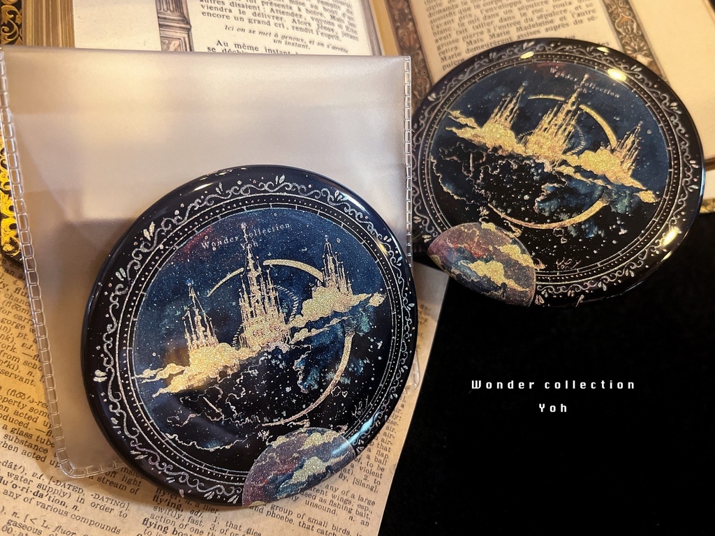 コンパクトミラー(透明ケース付き)【--導き--】-76mm-
