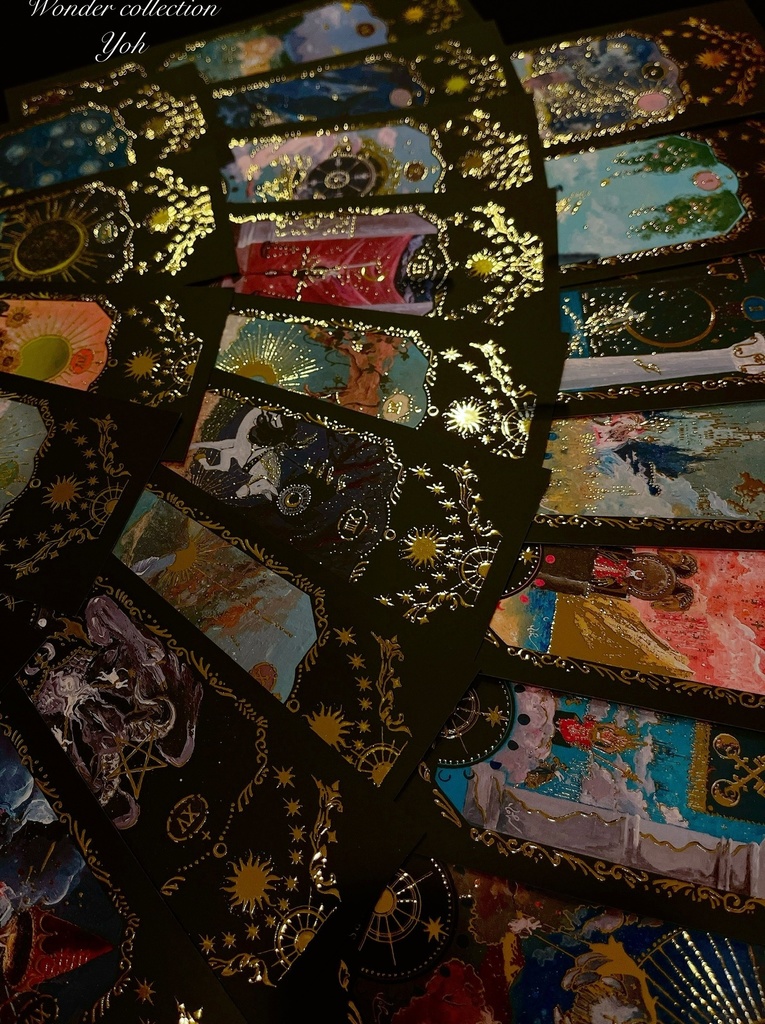 NEW 【タロットデザイン♢厚盛箔チケット風カード22枚セット】