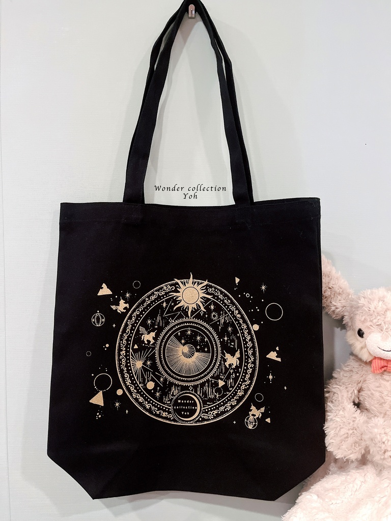 ♢トートバッグ〈ブラック/ライトブルー〉