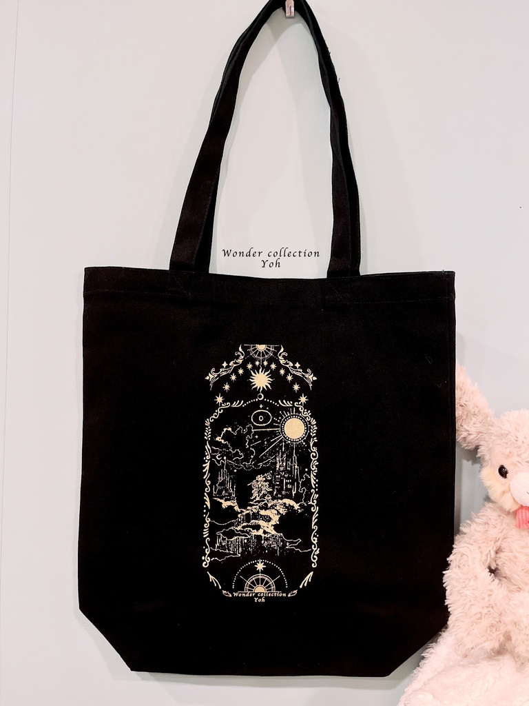 ♢トートバッグ〈ブラック/ライトブルー〉