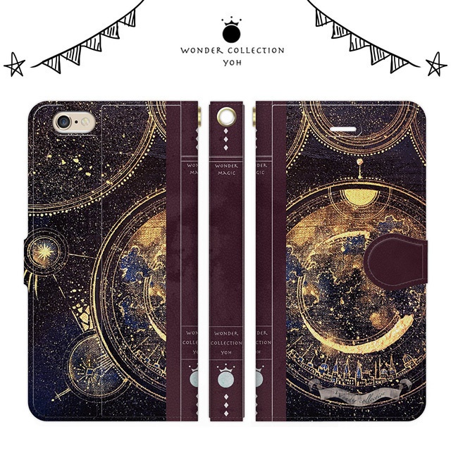 月の魔法書　iPhoneケース手帳型