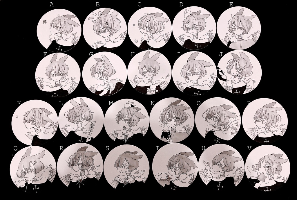 原画【らびとのまあるい原画】
