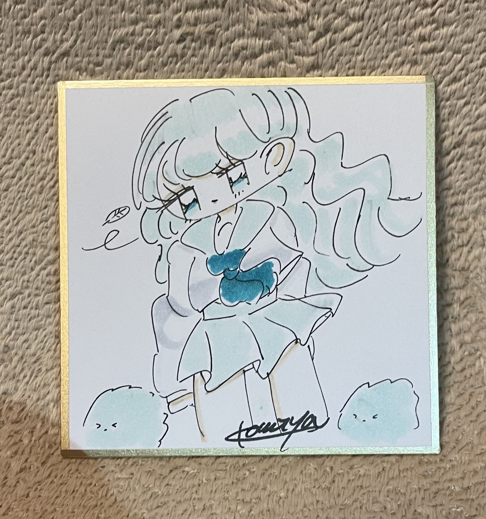 そよ風と毛玉のミニ色紙💨🍃