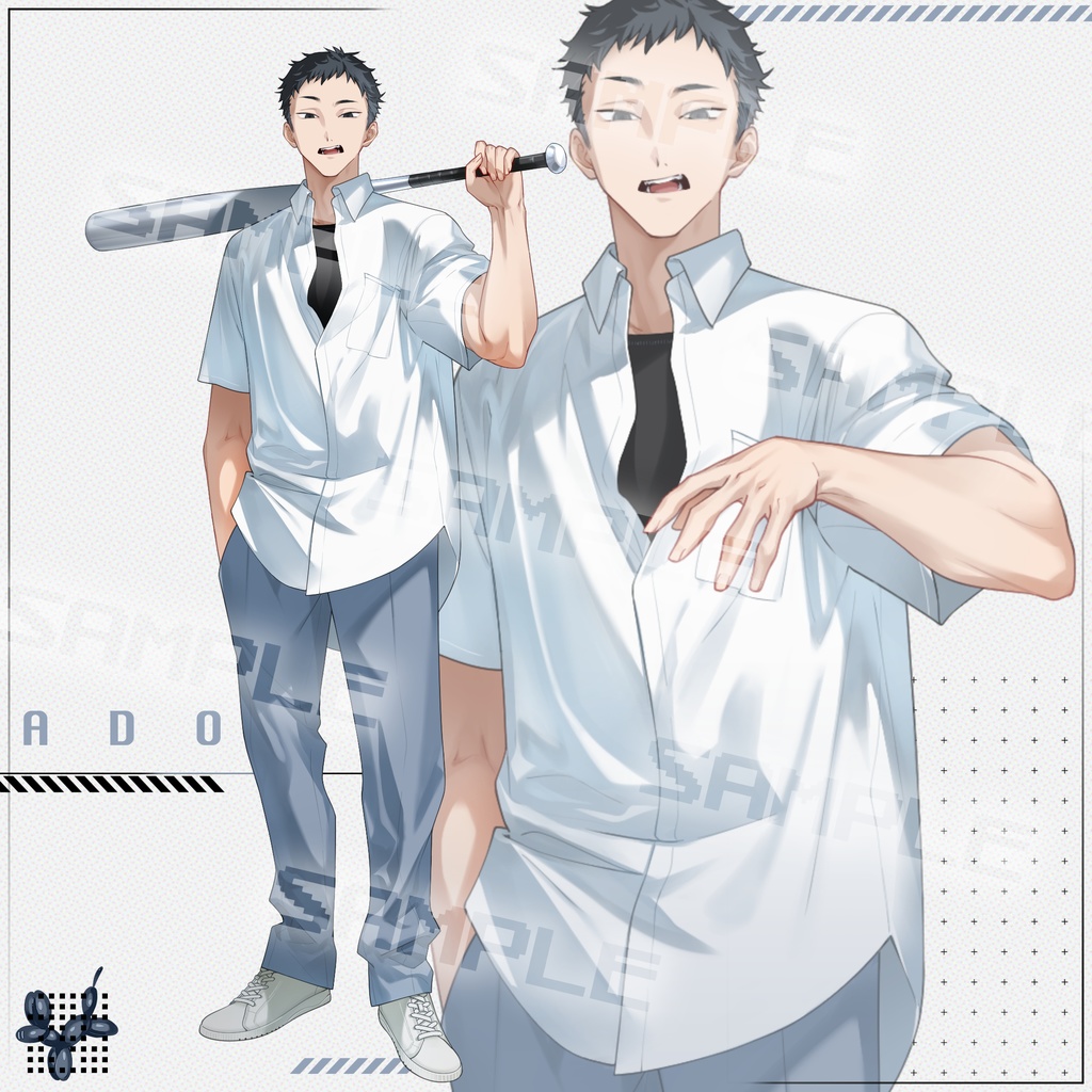 【立ち絵】1_表情10種＋パーツ2点