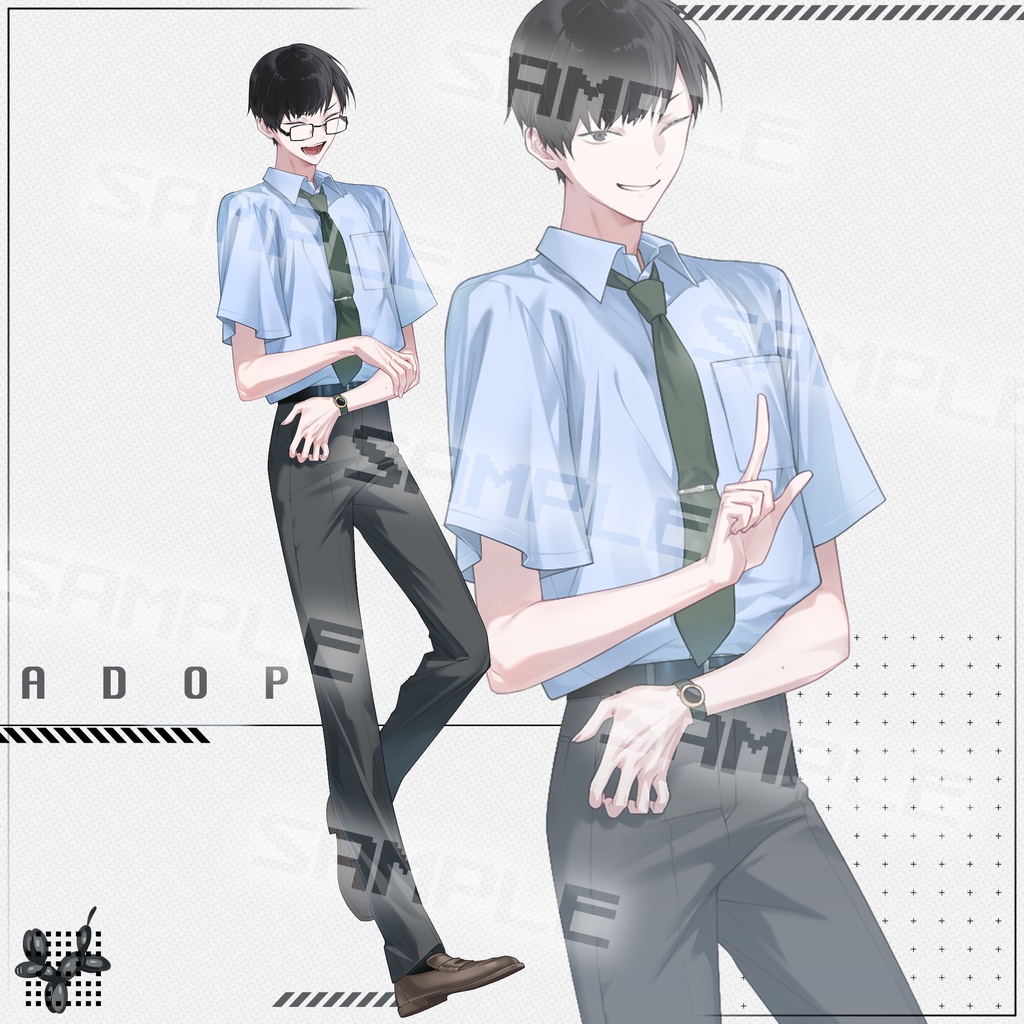 【立ち絵】4_表情10種＋パーツ3点