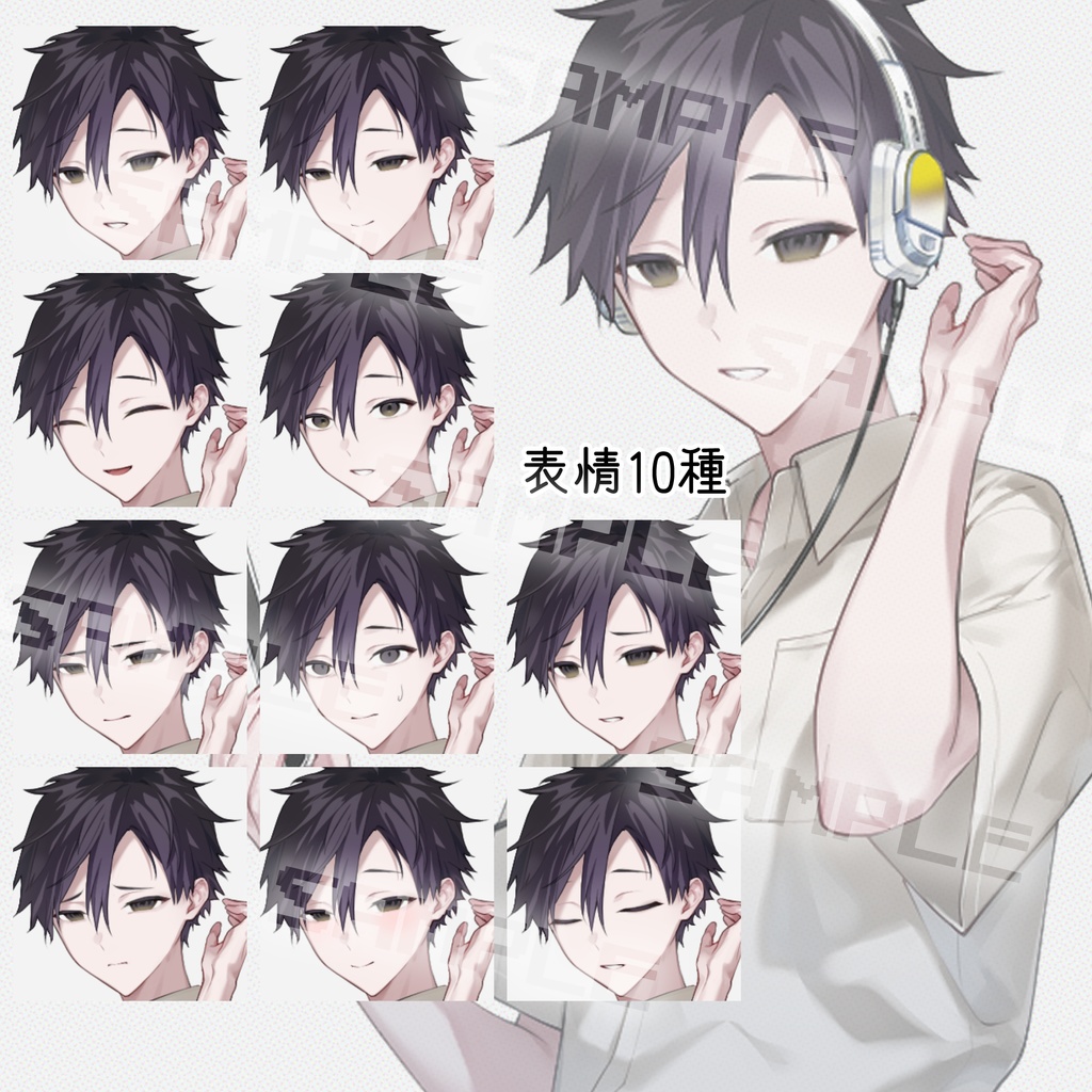 【立ち絵】5_表情10種+パーツ3点
