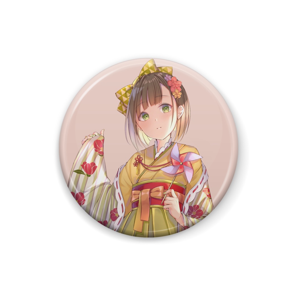 着物缶バッジ