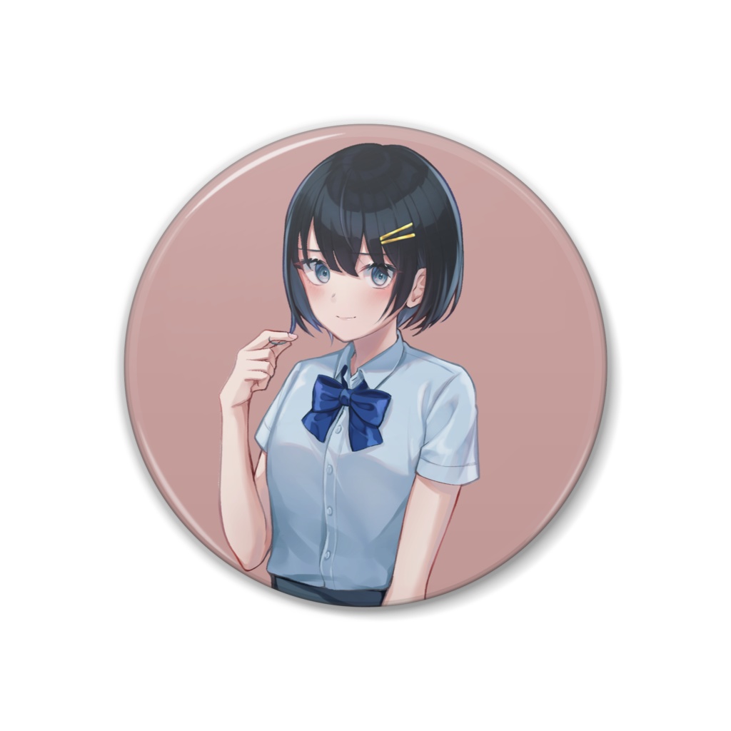 青色制服缶バッジ