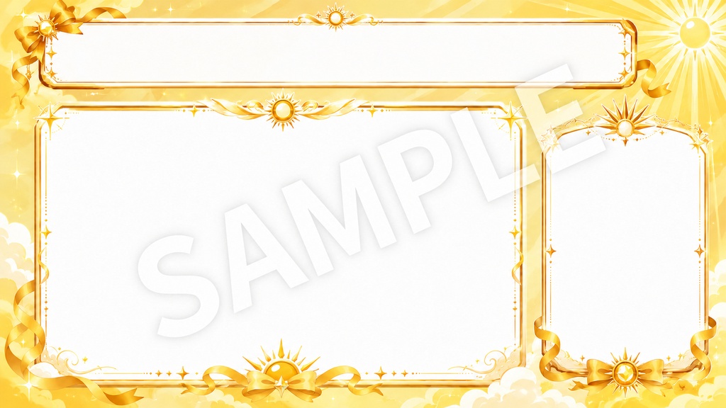 配信画面フレーム素材20点(黄色基調)