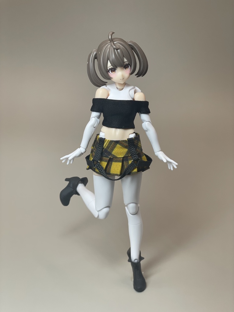 ベルト付きチェックミニスカート