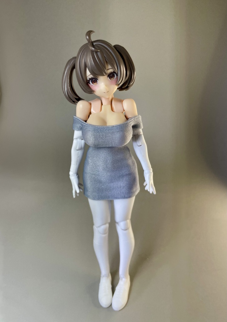 魅惑の伸びるオフショルダーワンピース 