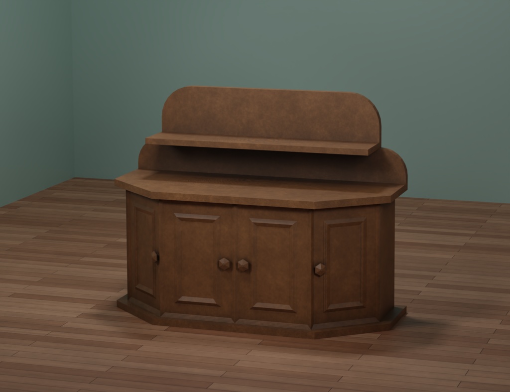 【3D】開き戸型キャビネット【ローポリ】