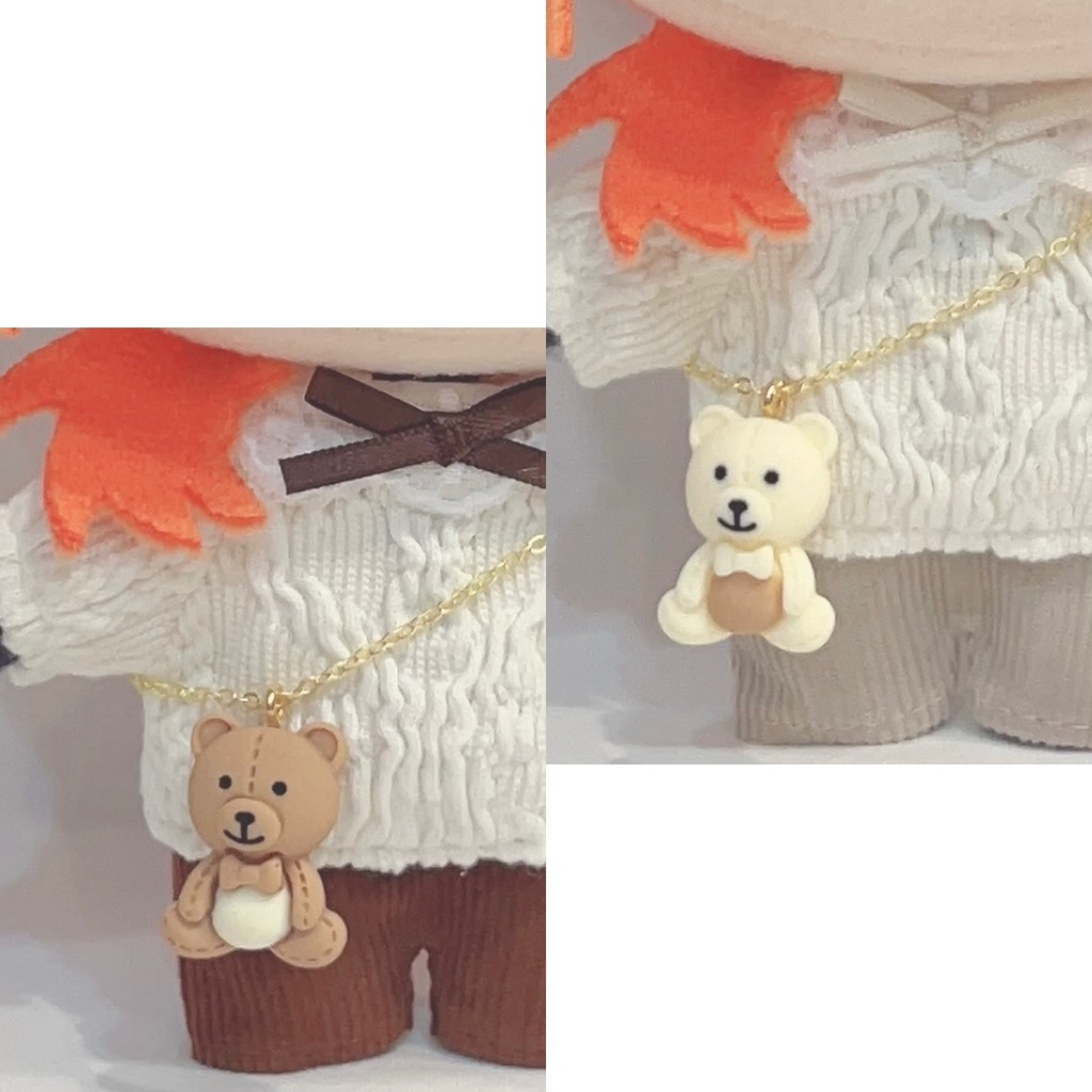 くまのポシェット(茶・白)