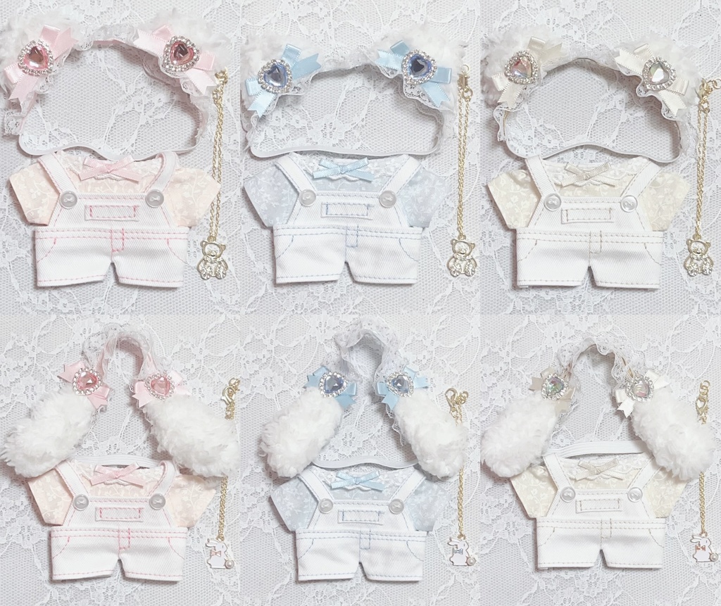 くま・うさぎセット(ピンク・水色・アイボリー)