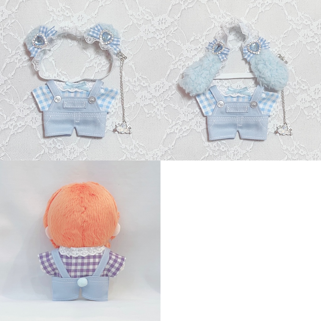 くま・うさぎセット(水色) 雲