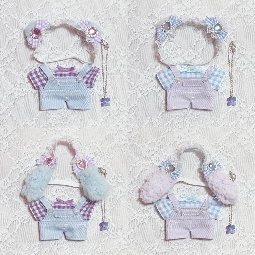 くま・うさぎセット(水色・紫) 紫陽花