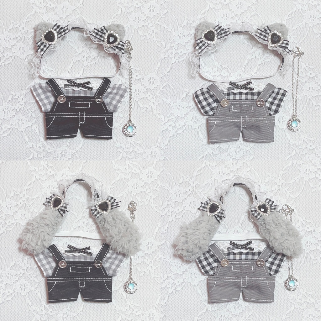 狼・うさぎセット(グレー&黒) 月