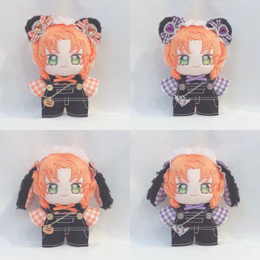 くま・うさぎセット(黒×オレンジ・黒×紫) ハロウィン