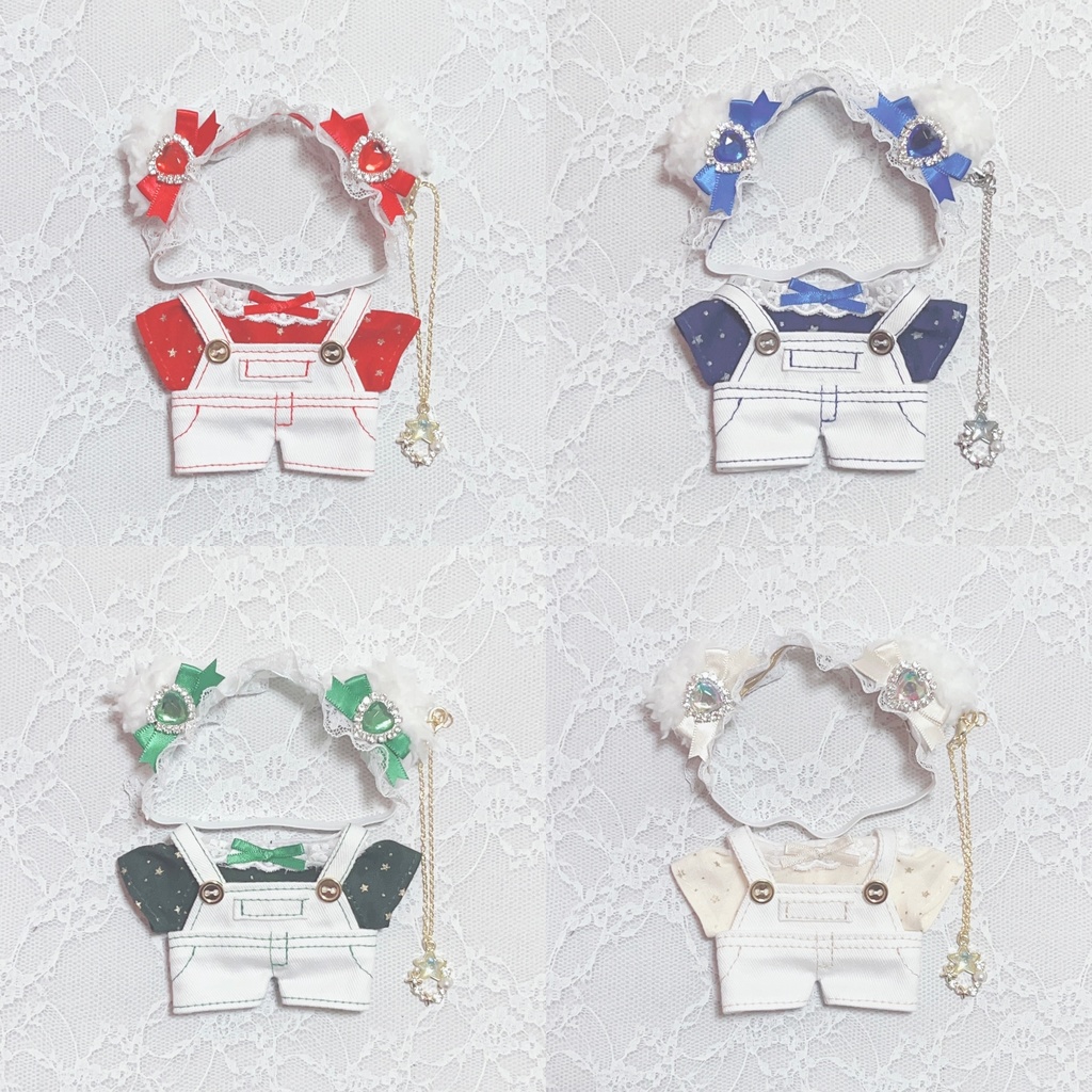 くまセット(赤・青・緑・アイボリー) クリスマス 星