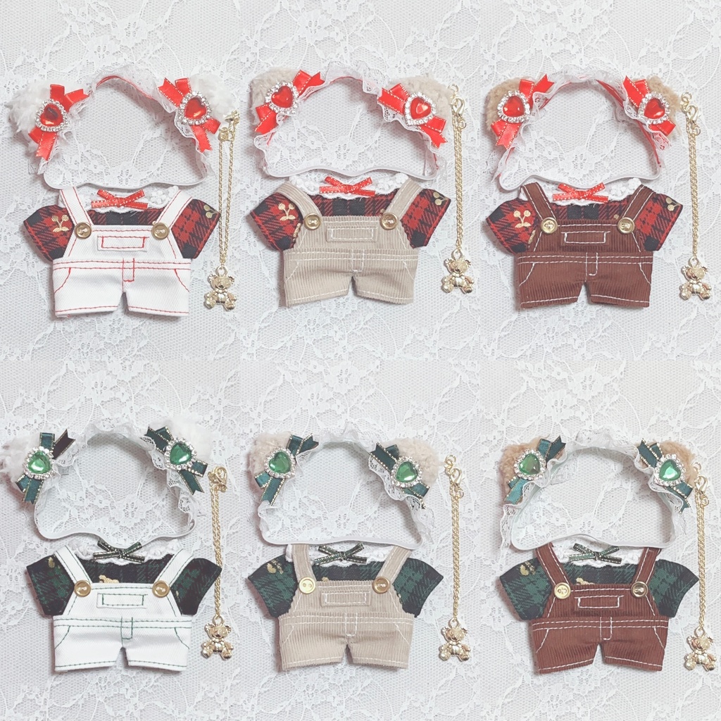 くまセット(白・ベージュ・ブラウン) クリスマス