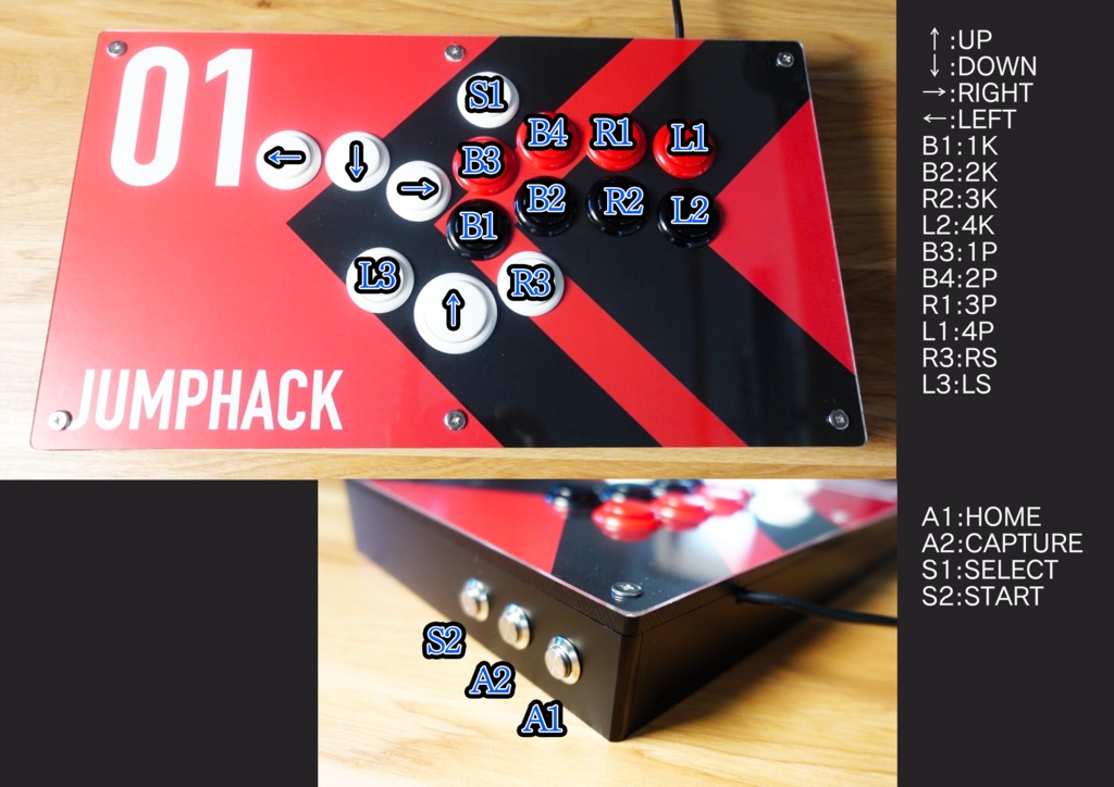 【生産終了】JumpHack01プロトタイプ-JH01P スト6向けレバーレスコントローラー PC/Switch対応