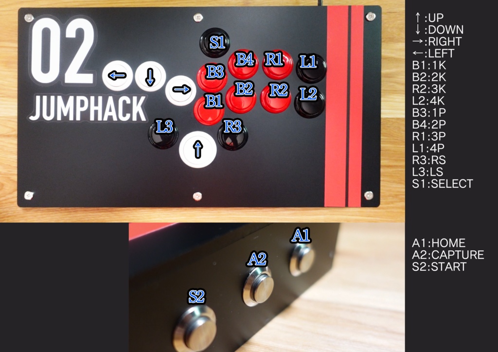 生産終了】JumpHack02 スト6向けレバーレスコントローラー PC