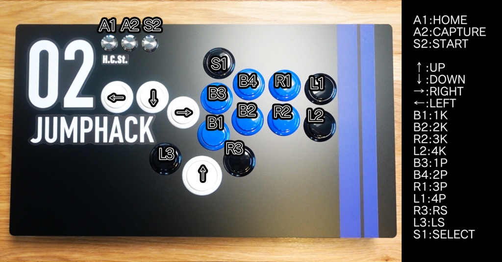 【販売終了】JumpHack02NR スト6向けレバーレスコントローラー PC/Switch対応