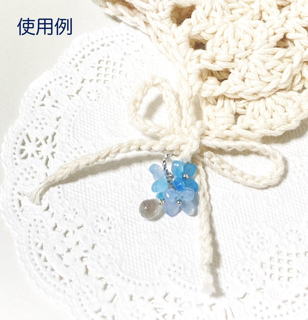 紫陽花と雨粒のチャーム
